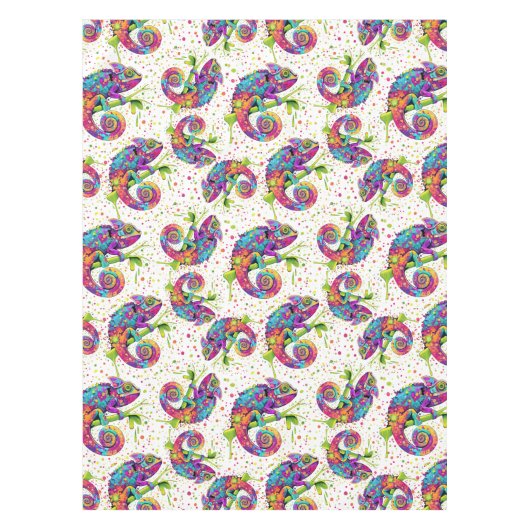 Chameleon Paint Vlekken Waterverf Style Tafelkleed (Voorkant)