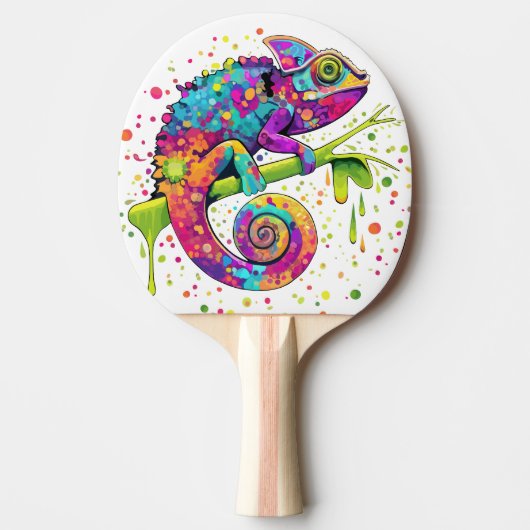 Chameleon Paint Vlekken Waterverf Style Tafeltennisbatje (Voorkant)