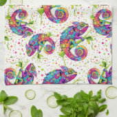 Chameleon Paint Vlekken Waterverf Style Theedoek (Gevouwen)