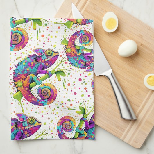 Chameleon Paint Vlekken Waterverf Style Theedoek (Quarter Fold)