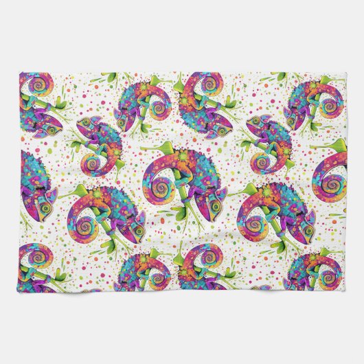 Chameleon Paint Vlekken Waterverf Style Theedoek (Horizontaal)