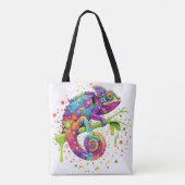 Chameleon Paint Vlekken Waterverf Style Tote Bag (Achterkant)