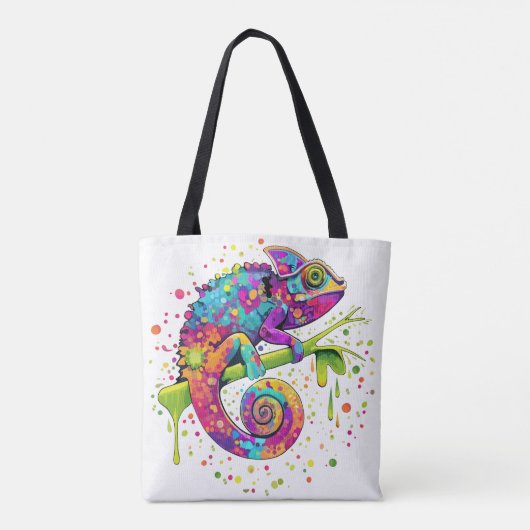 Chameleon Paint Vlekken Waterverf Style Tote Bag (Achterkant)