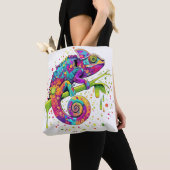 Chameleon Paint Vlekken Waterverf Style Tote Bag (Dichtbij)