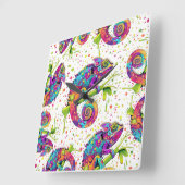 Chameleon Paint Vlekken Waterverf Style Vierkante Klok (Hoek)