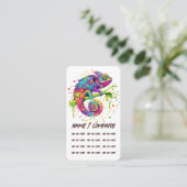 Chameleon Paint Vlekken Waterverf Style Visitekaartje (Staand voorkant)