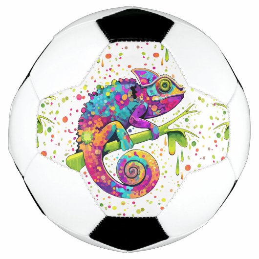Chameleon Paint Vlekken Waterverf Style Voetbal (Voorkant)