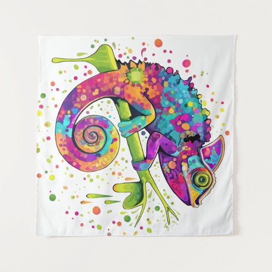 Chameleon Paint Vlekken Waterverf Style Wandkleed (Voorkant (horizontaal))
