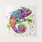 Chameleon Paint Vlekken Waterverf Style Wandkleed (Voorkant)