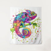 Chameleon Paint Vlekken Waterverf Style Wandkleed (Voorkant)