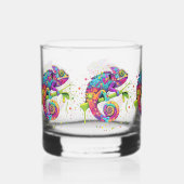 Chameleon Paint Vlekken Waterverf Style Whisky Glas (Voorkant)