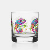 Chameleon Paint Vlekken Waterverf Style Whisky Glas (Achterkant)
