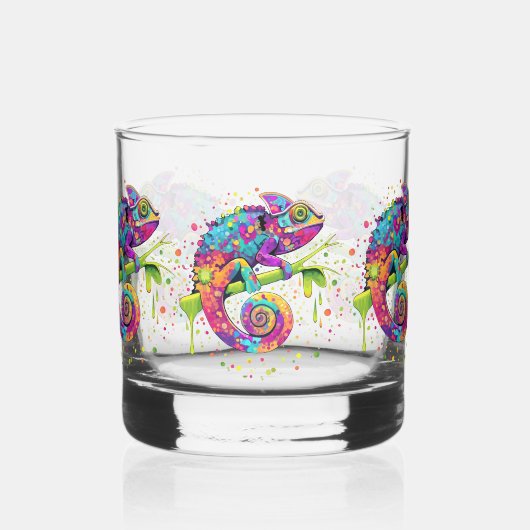 Chameleon Paint Vlekken Waterverf Style Whisky Glas (Links)