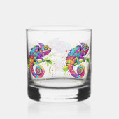 Chameleon Paint Vlekken Waterverf Style Whisky Glas (Rechts)