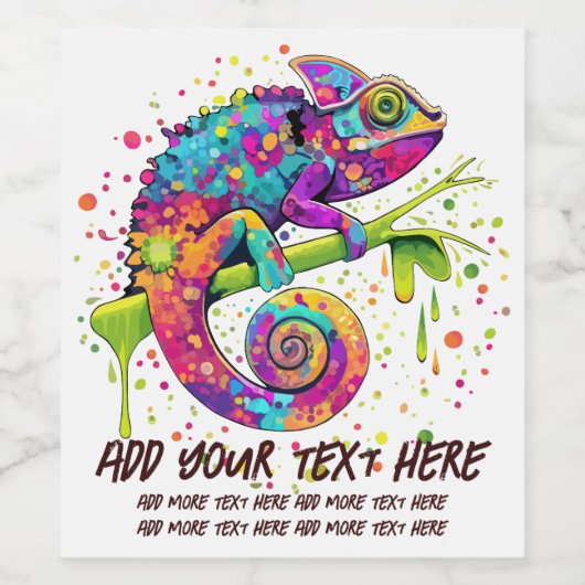 Chameleon Paint Vlekken Waterverf Style Wijn Etiket (Enkel label)
