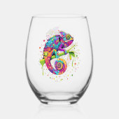 Chameleon Paint Vlekken Waterverf Style Wijnglas Zonder Voet (Voorkant)