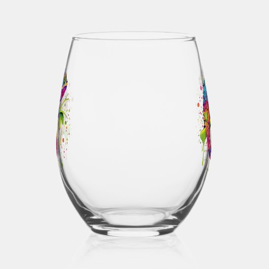 Chameleon Paint Vlekken Waterverf Style Wijnglas Zonder Voet (Links)