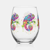 Chameleon Paint Vlekken Waterverf Style Wijnglas Zonder Voet (Voorkant)