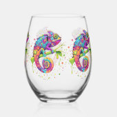 Chameleon Paint Vlekken Waterverf Style Wijnglas Zonder Voet (Achterkant)