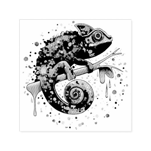 Chameleon Paint Vlekken Waterverf Style Zelfinktende Stempel (Design)