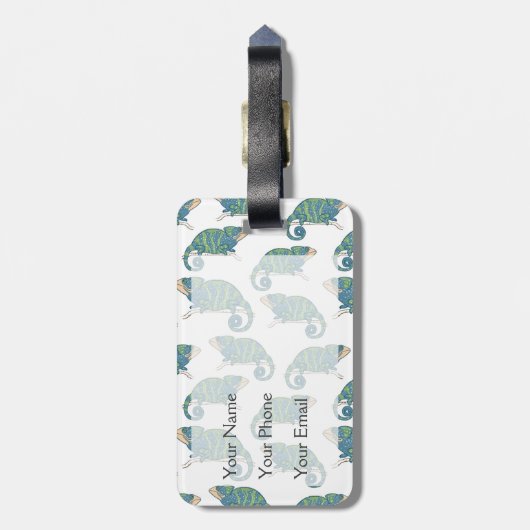 Chameleon Pattern Bagagelabel (Achterkant verticaal)