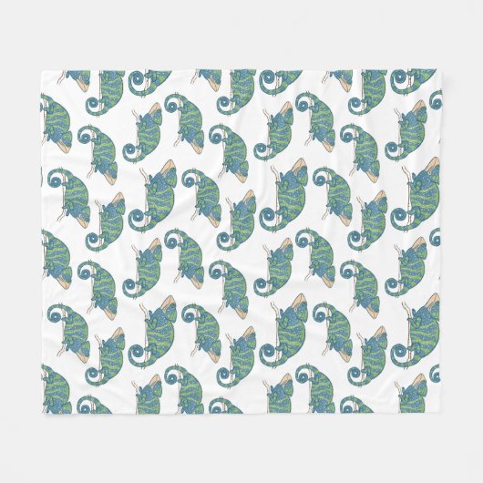 Chameleon Pattern Fleece Deken (Voorkant (Horizontaal))