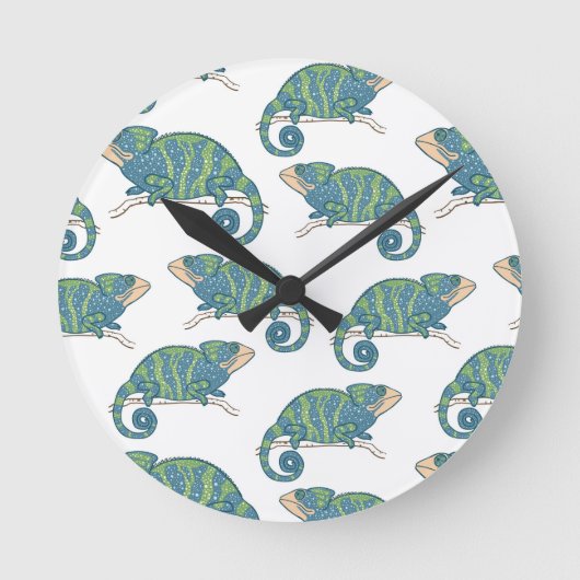 Chameleon Pattern Ronde Klok (Voorkant)