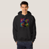 Chameleon Pop Illustration Colorful Animal Women   Hoodie (Voorkant volledig)