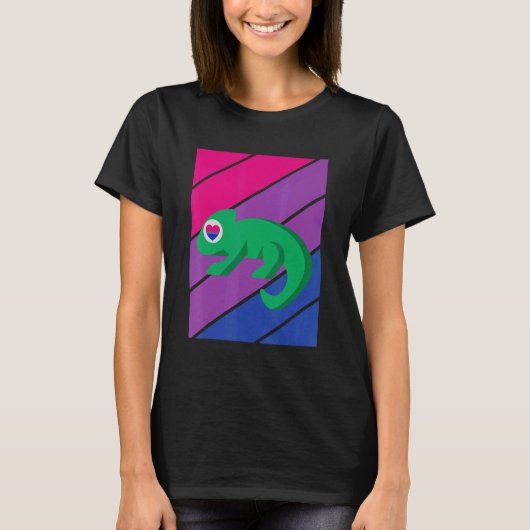 Chameleon Pride Bisexual Flag LGBTQ Proud Ally Pri T-shirt (Voorkant)