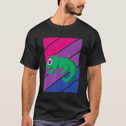 Chameleon Pride Bisexual Flag LGBTQ Proud Ally Pri T-shirt (Voorkant)