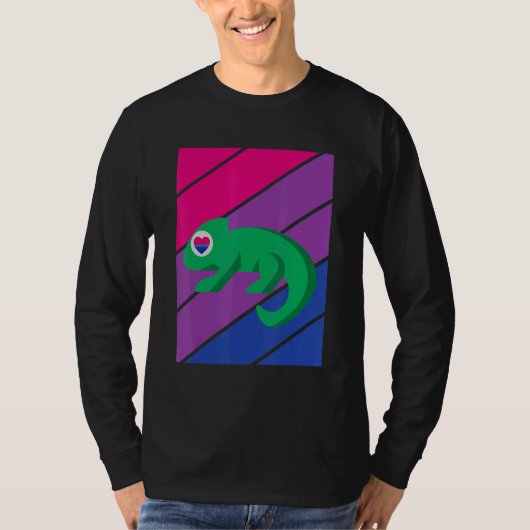 Chameleon Pride Bisexual Flag LGBTQ Proud Ally Pri T-shirt (Voorkant)