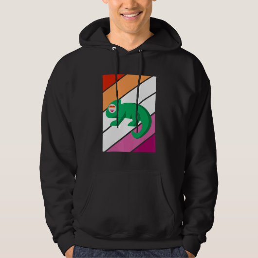 Chameleon Pride Lesbian Flag LGBTQ Proud Ally Prid Hoodie (Voorkant)