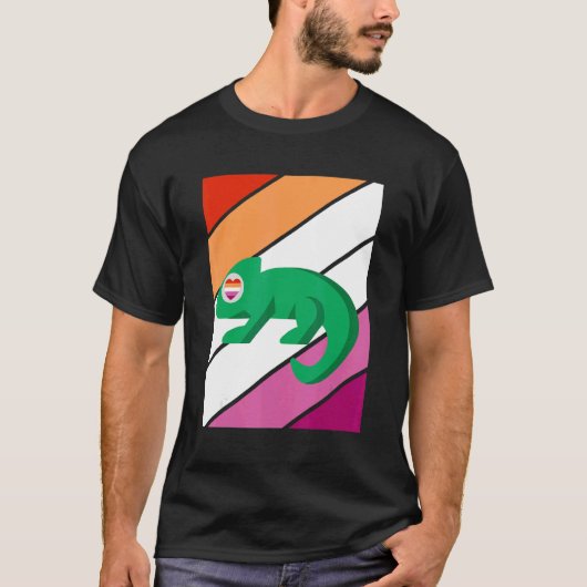 Chameleon Pride Lesbian Flag LGBTQ Proud Ally Prid T-shirt (Voorkant)
