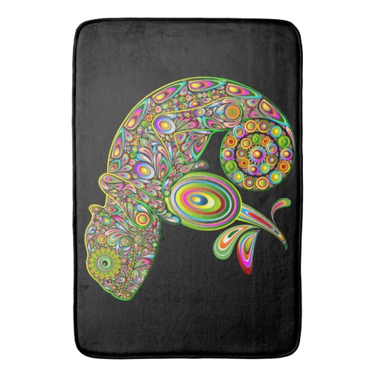 Chameleon Psychedelic Fantasy Badmat (Voorkant Verticaal)