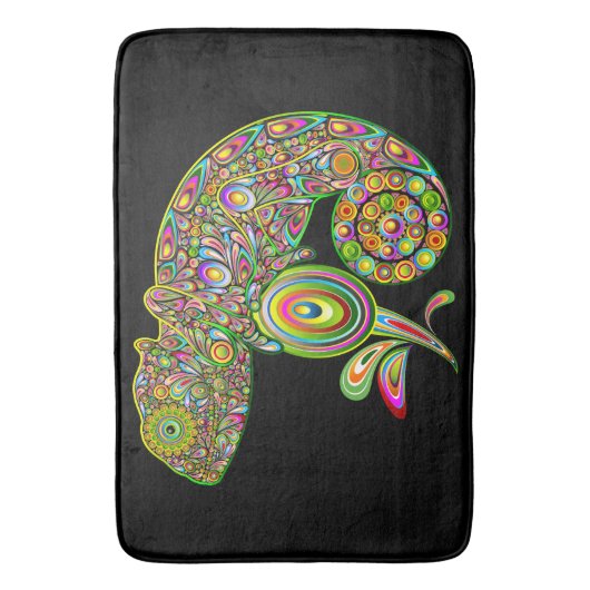 Chameleon Psychedelic Fantasy Badmat (Voorkant Verticaal)