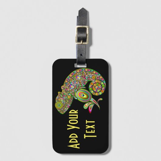 Chameleon Psychedelic Fantasy Bagagelabel (Voorkant (verticaal))