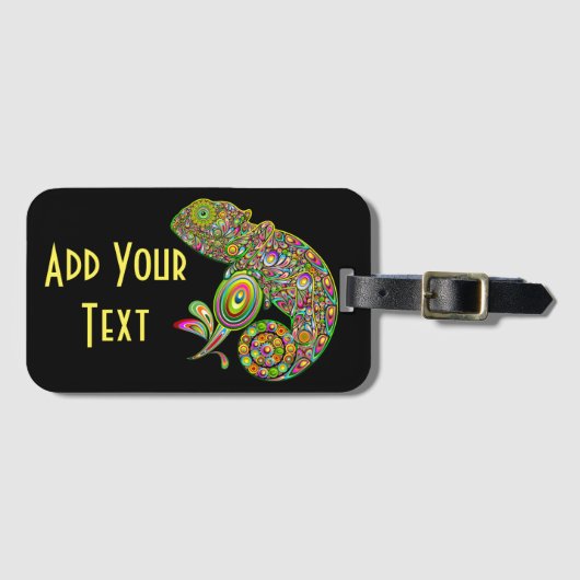 Chameleon Psychedelic Fantasy Bagagelabel (Voorkant (horizontaal))