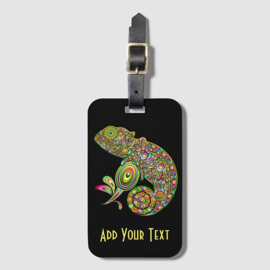 Chameleon Psychedelic Fantasy Bagagelabel (Voorkant (verticaal))