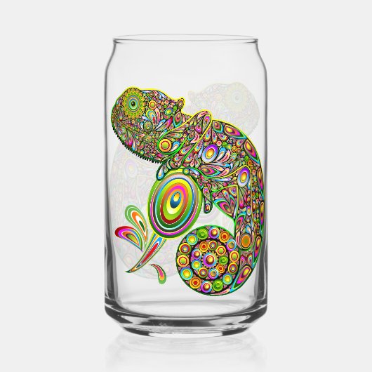 Chameleon Psychedelic Fantasy Blikvorm Glas (Achterkant)