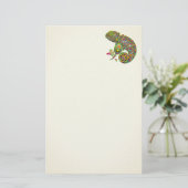 Chameleon Psychedelic Fantasy Briefpapier (Staand voorkant)