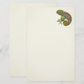 Chameleon Psychedelic Fantasy Briefpapier (Voorkant / Achterkant)