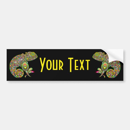 Chameleon Psychedelic Fantasy Bumpersticker (Voorkant)