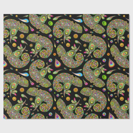 Chameleon Psychedelic Fantasy Cadeaupapier (Vlak)