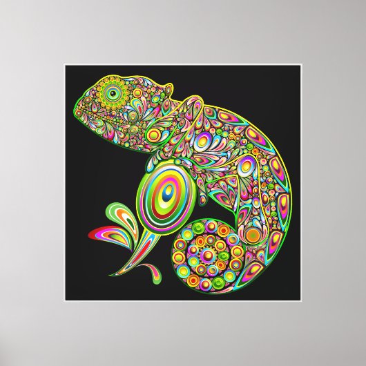 Chameleon Psychedelic Fantasy Canvas Afdruk (Voorkant)