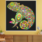 Chameleon Psychedelic Fantasy Canvas Afdruk (Insitu (Woonkamer))