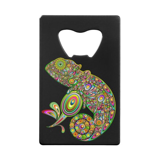 Chameleon Psychedelic Fantasy Creditkaart Flessenopener (Achterkant)