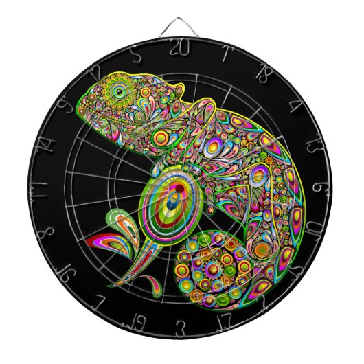 Chameleon Psychedelic Fantasy Dartbord (Voorkant)