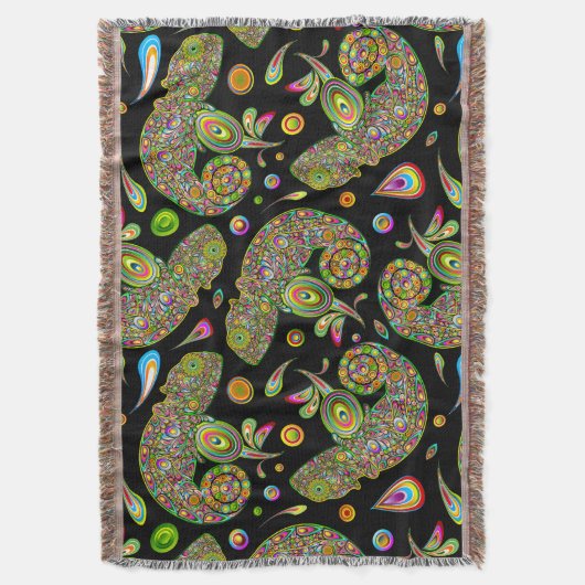 Chameleon Psychedelic Fantasy Deken (Voorkant Verticaal)