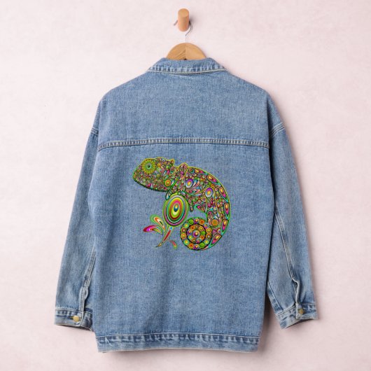 Chameleon Psychedelic Fantasy Denim Jacket (Hangar)
