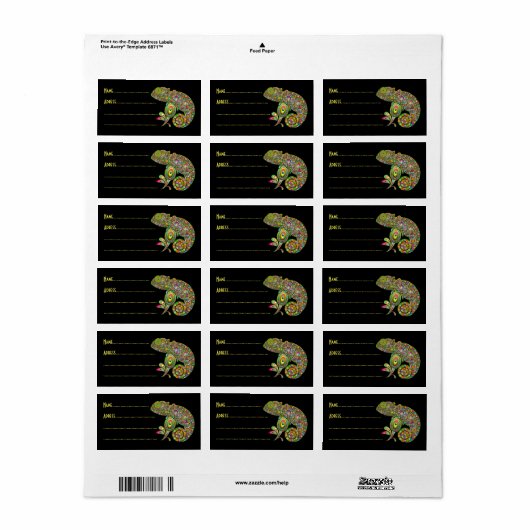 Chameleon Psychedelic Fantasy Etiket (Full Sheet)